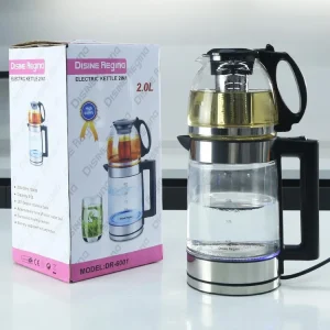 چای ساز دسینی مدل DR-6001 کتری ۲ لیتری قوری ۱ لیتری با فیلتر استیل