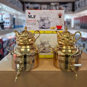 کتری و قوری طرح ترک ام اف ‌M.F طلایی